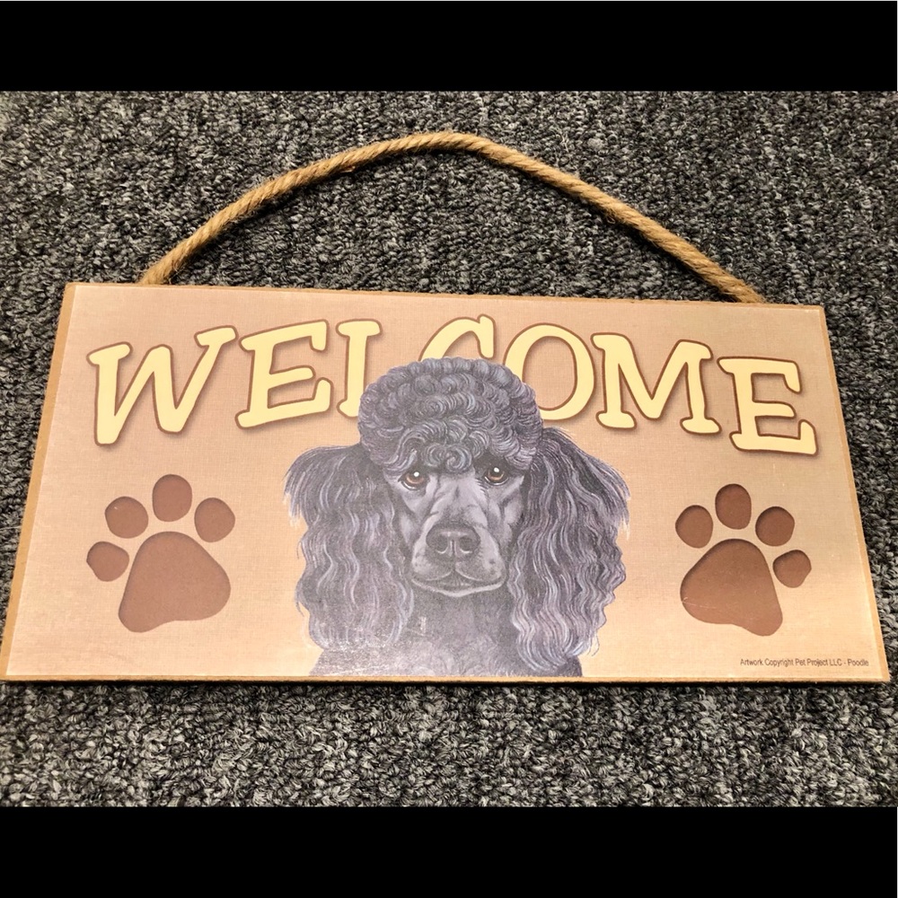 Black Poodle Welcome Sign